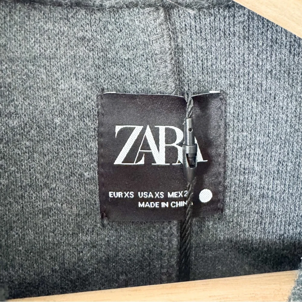 Zara Charcoal Gray Pea Coat‎ Jacket with Pockets Size X-Small
